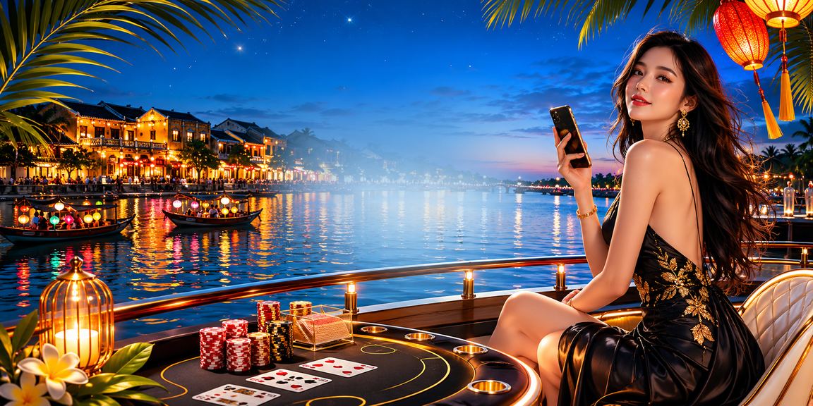 Bàn Baccarat dưới ánh đèn lồng Hội An với không khí lễ hội và ưu đãi sự kiện