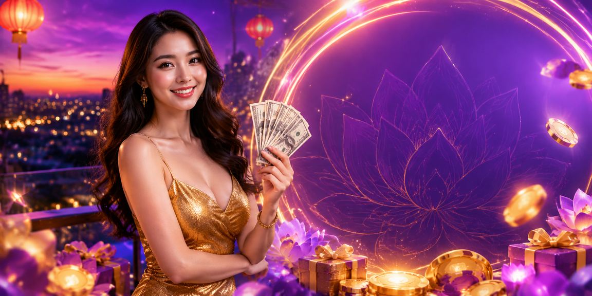 Khung cảnh Mũi Né về đêm với hiệu ứng neon và thông tin hoàn tiền casino