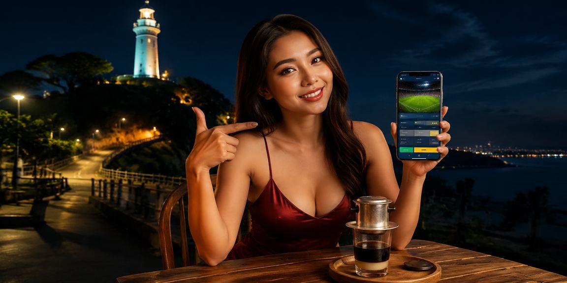 Người dùng tại Vũng Tàu thưởng thức cà phê và đặt số xổ số trực tuyến